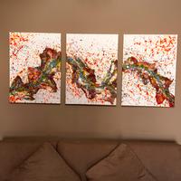 Triptico su Tela Grande Arte Contemporanea