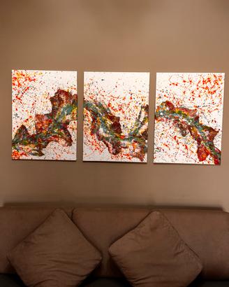Triptico su Tela Grande Arte Contemporanea