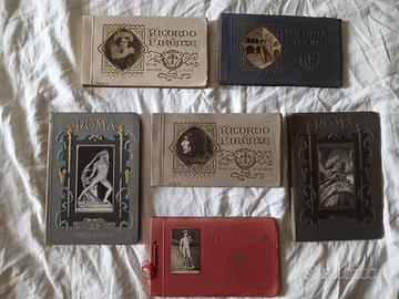 6 Antichi album di cartoline scultura e pittura