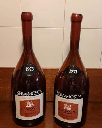 Coppia Bottiglie Grandi Vuote Sella&Mosca 1973