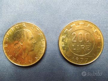 MONETA DA 200 LIRE FIOR DI CONIO DEL 1977