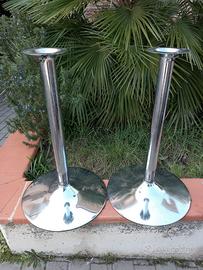 Basi tavolo tonde-coniche in acciaio cromato