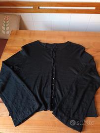 Cardigan nero corto 70% Bamboo 30% seta T44