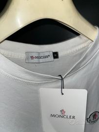 Maglietta Moncler bianca nuova con cartellino