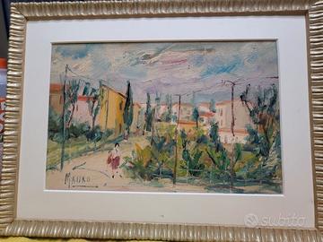 Dipinto Olio su Tavola  paesaggio figurativo 