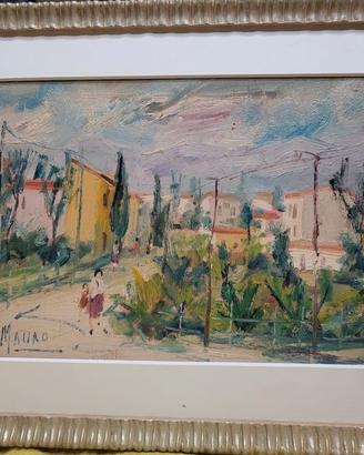 Dipinto Olio su Tavola  paesaggio figurativo 