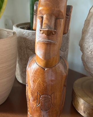 Statua legno Moai Isola  di Pasqua