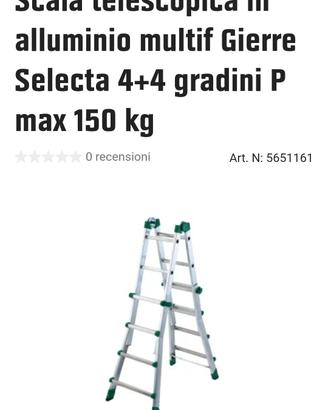 Scala telescopica in alluminio 4 + 4 gradini