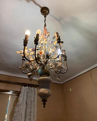 Lampadario floreale vintage a 6 luci