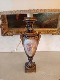 Coppia vasi porcellana Sevres antichi con paralume