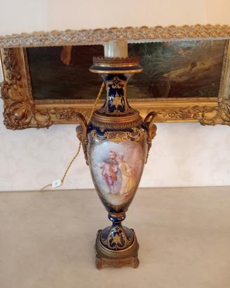 Coppia vasi porcellana Sevres antichi con paralume