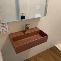 Lavandino design globo color mattone