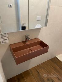 Lavandino design globo color mattone