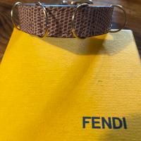 Bracciale Fendi, in pelle con effetto pelle lucert