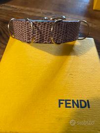Bracciale Fendi, in pelle con effetto pelle lucert