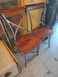 sedie ferro e legno anni 70'