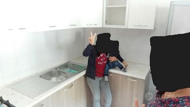 Cucina ad angolo colore ghiaccio/tortora