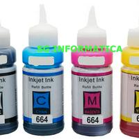 4 FLACONI RICARICA INCHIOSTRO PER EPSON ECOTANK