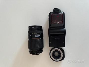 Kit Nikon:Teleconverter, Flash, Obiettivo 35-135mm