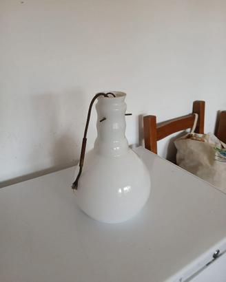 Lampadario Sospensione Vetro Opalino Bianco