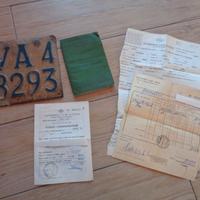 TARGA E DOCUMENTI VARESE MV AGUSTA 125 1956