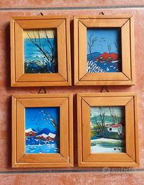 Quadretti di paesaggi dipinti a mano