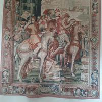 arazzo antica scena con personaggi a cavallo