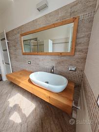 PIANO DI APPOGGIO IN LEGNO PER BAGNO 