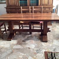 Fratino legno massello con sei sedie