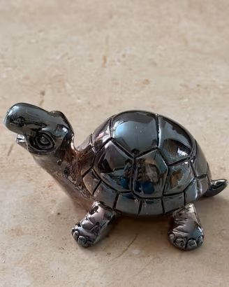 Tartaruga Soprammobile in Ceramica Metallizzata