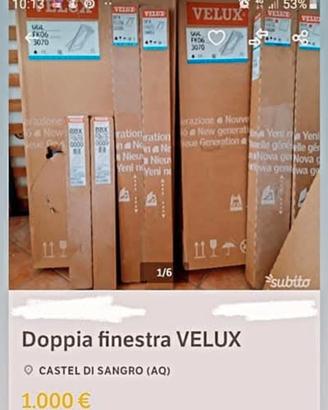 doppia finestra VELUX per tetti/ pareti imballata