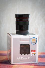 Obiettivo Samyang AF 45 mm F1.8  attacco Sony