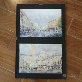 Cartoline acquerelli pittore Renzo Ferrarini