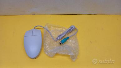 Mouse 2 tasti PS2 con pallina, colore beige, NUOVO
