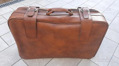 Valigia in VERA PELLE Vintage color cuoio 65x40x18