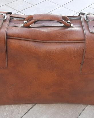 Valigia in VERA PELLE Vintage color cuoio 65x40x18