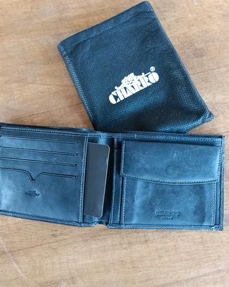 portafoglio CHIARRO nero in pelle con custodia 