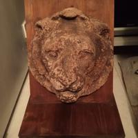 Imponente Testa di Leone in Pietra Lavica Sicilia