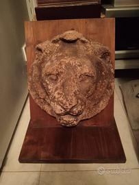 Imponente Testa di Leone in Pietra Lavica Sicilia