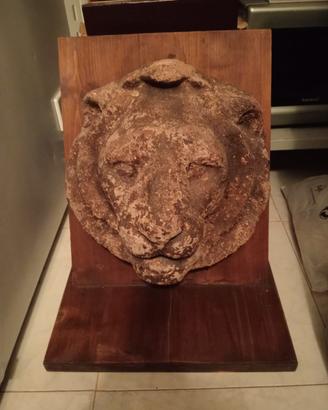 Imponente Testa di Leone in Pietra Lavica Sicilia