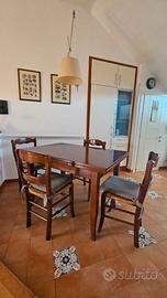 Tavolo allungabile in noce massello 120/198,5x80