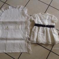 Vestito da battesimo da bambina + copricuscina ant