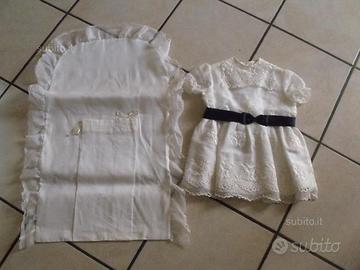 Vestito da battesimo da bambina + copricuscina ant