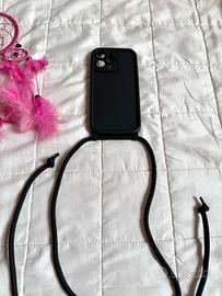 Cover nera con cordino iPhone 15 pro max
