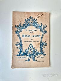 Manon Lescaut - G. Puccini. Libretto d'opera