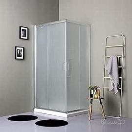 vetro  cabina doccia 80 x 80 h 185 satinato 6 mm