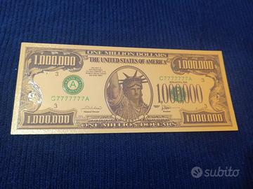 1000000 DI DOLLARI U.S.A. LAMINA D'ORO COLORATA