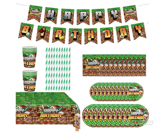 Kit festa di compleanno 62 pezzi tema videogiochi