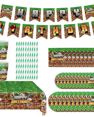 Kit festa di compleanno 62 pezzi tema videogiochi