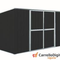 Casetta giardino in Acciaio 345x186cm - 6mq nero